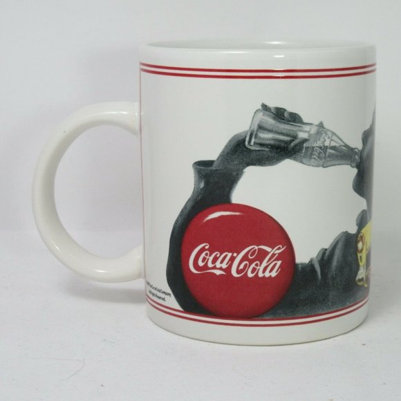 1997 Drive Refreshed Coca-Cola 10oz Ceramic Mug Yellow Classic Car Girl Driving - Picture 3 of 5